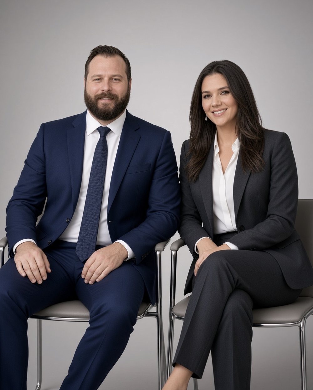 Klark and Emily Sparks, co-founders of Sparks Family Finance, seated side by side